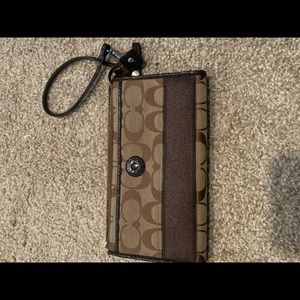 Authentic Brown Coach Wristlet